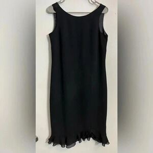 AGB Formal Sheer Cocktail Black Dress Women's size 6 V Neck Sleeveless